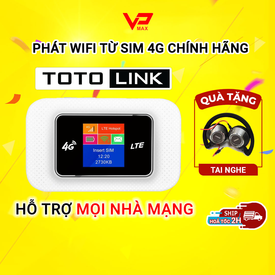 Bộ phát wifi từ sim 4G Totolink MF180L tốc độ cao - VPMAX - Phát wifi từ sim, phát wifi không dây, phát wifi ô tô, phát wifi 4g gắn sim, phát wifi di động