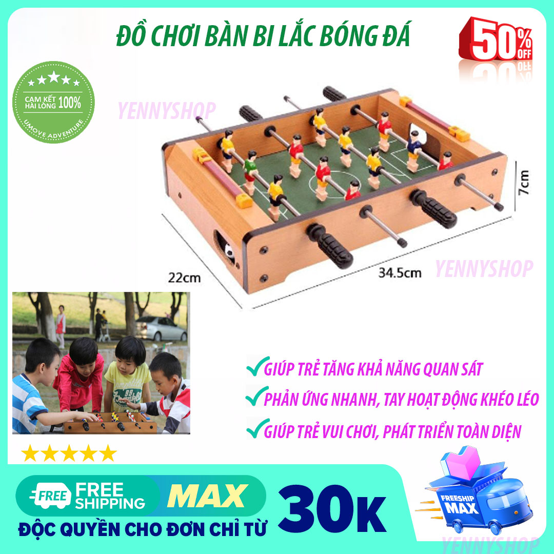 Đồ chơi bàn bi lắc cho trẻ - thiết kế gọn nhẹ , làm từ gỗ cao cấp bền bỉ , bảng ghi tỉ số tiện lợi rõ ràng , trò chơi giúp bé vận động não bộ , tập phản xạ nhanh chóng vận động thân thể - bàn bi lắc bằng gỗ mini - bộ đá banh bóng cho bé - yenny
