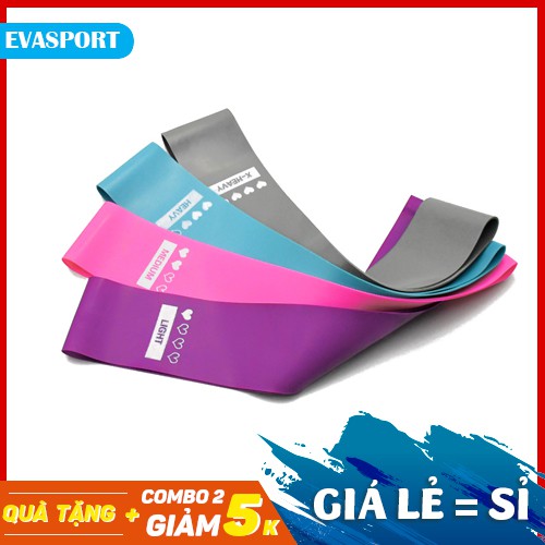 Bộ 5 Dây Tập Gym, Tập Mông Mini Band, Dây Kháng Lực Làm Từ Cao Su Tự Nhiên, Giúp Cải Thiện Vòng 3