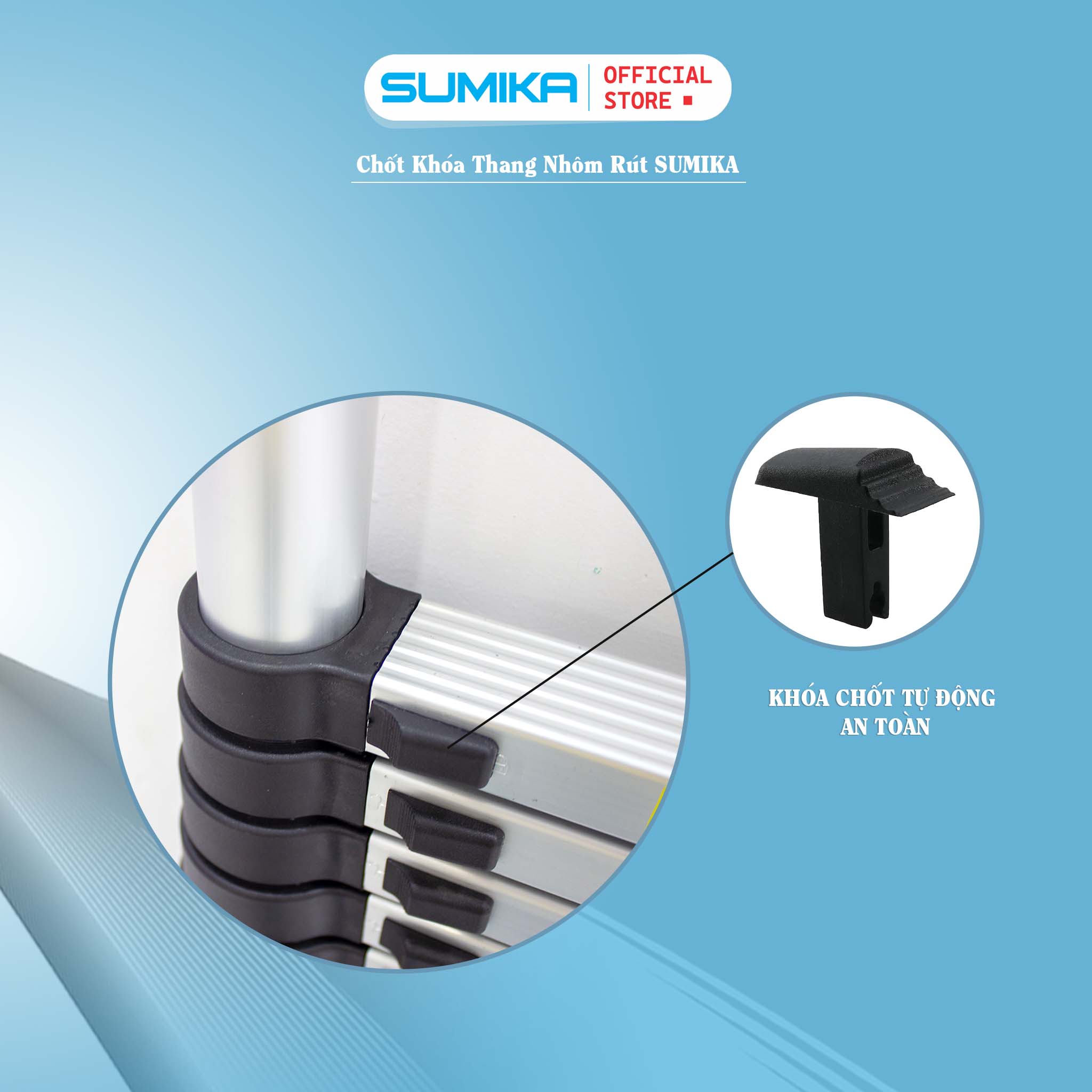 Chốt khóa thang nhôm rút, nút khoá thang nhôm rút, phụ kiện thang nhôm rút