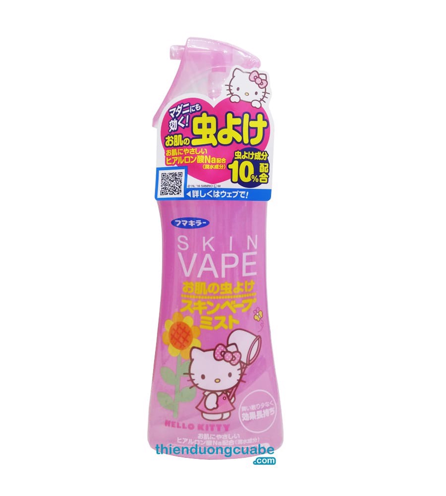 Xịt chống muỗi và côn trùng skin vape hồng, giúp bảo vệ làn da mỏng manh của bé khỏi muỗi đốt, côn trùng cắn trong thời gian dài