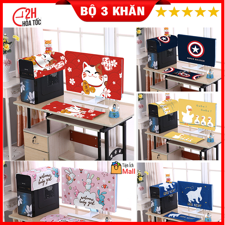 Khăn phủ màn hình máy tính để bàn, tấm che bụi bàn phím