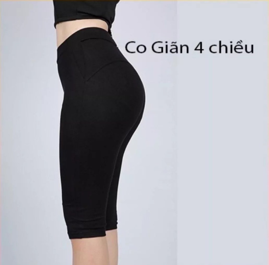 Quần Legging lửng, Quần thun ôm dài qua gối co giãn 4 chiều nâng mông tôn dáng Bigsize tới 65kg