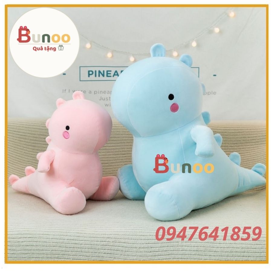 Gấu Bông Khủng Long Má Hồng Dễ Thương Kích Thước 35-45-60Cm 2 Màu Xanh, Hồng Bunoo Shop