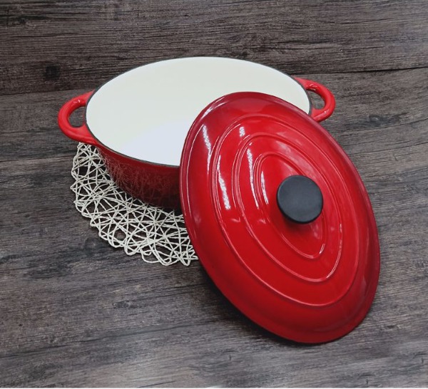 Nồi Gang Tráng Men Kho Cá Hầm Xương  Nấu Cháo Oval 28Cm CROFTO N Aldi Đức 4.7QT Dutch Oven