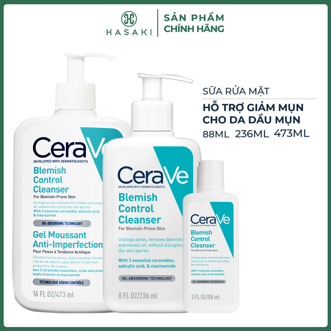 Sữa Rửa Mặt Cerave Cho Da Dầu Mụn Blemish Control Cleanser Hasaki Sản Phẩm Chính Hãng