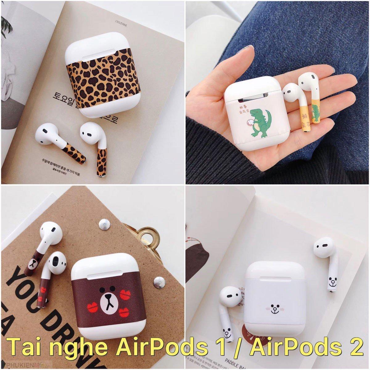Decal skin trang trí dán tai nghe Airpods 1/2 skin chống bẩn, hình ảnh độc đáo (không gồm tai nghe)