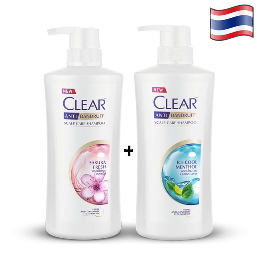 2 dầu gội CLEAR anh đào 400ml và CLEAR bạc hà- 400ml