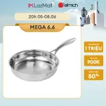 (Chỉ 20.06)Chảo Inox dập nguyên khối Elmich EL-2431OL Size 20,24,26cm