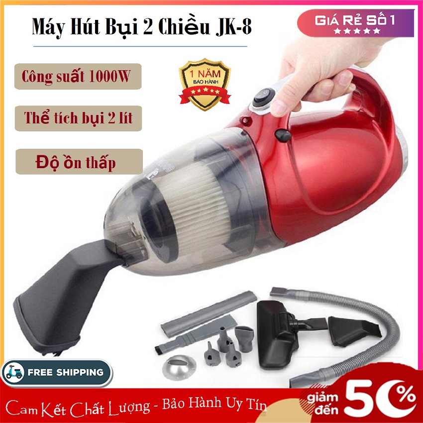 Máy hút bụi 2 chiều thổi & hút jk-08 - công suất lớn 1000w hút bụi sạch, nhanh, dây dài, nhỏ gọn dễ di chuyển - máy hút bụi mini giá rẻ, máy hút bụi loại nhỏ, máy hút bụi cầm tay - bh 12 tháng, sale 50% - bibo store