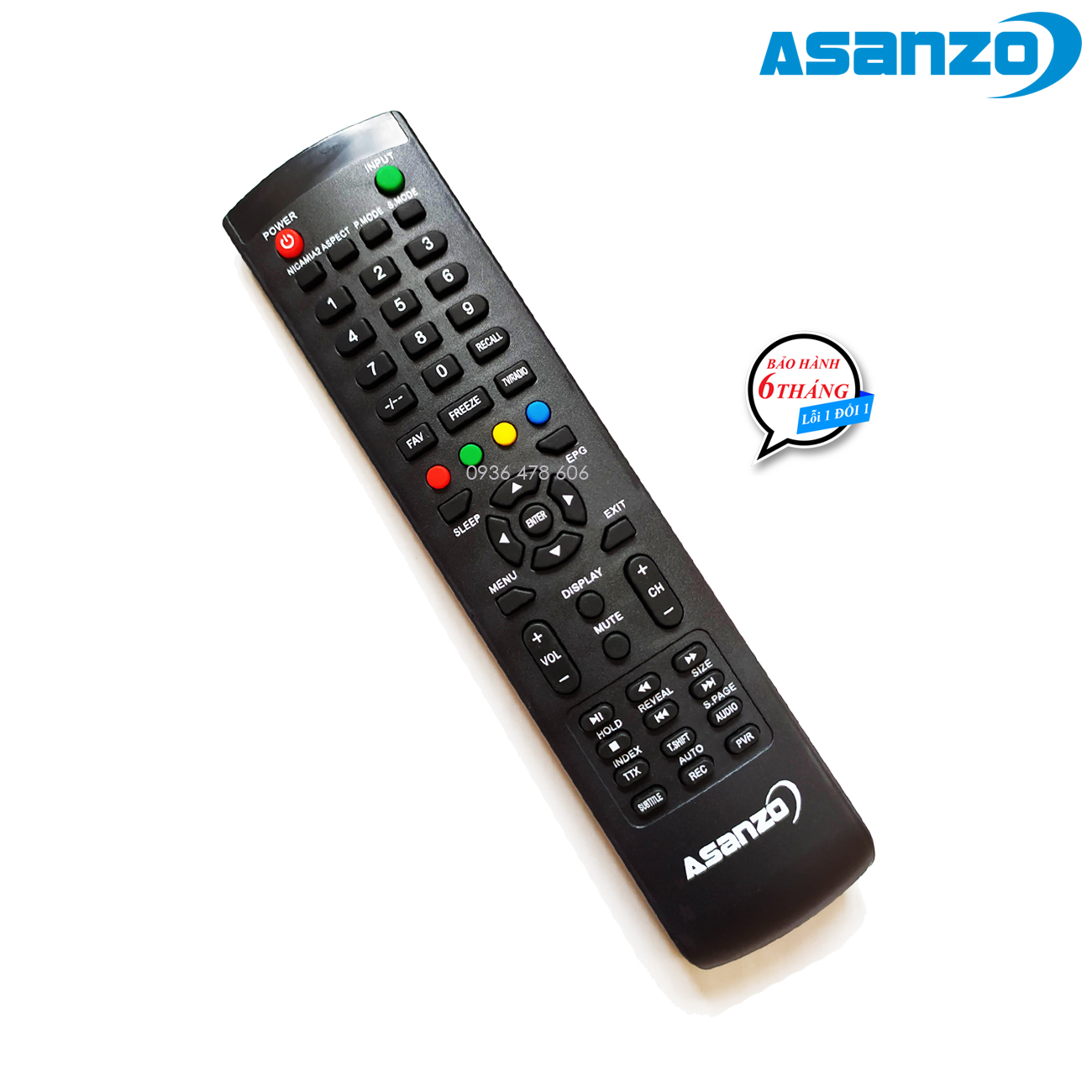 Remote điều khiển tv Asanzo mẫu 3