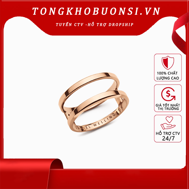 Nhẫn daniel wellington elan dual ring rose gold v4 full box - tuyển ctv - hỗ trợ dropship