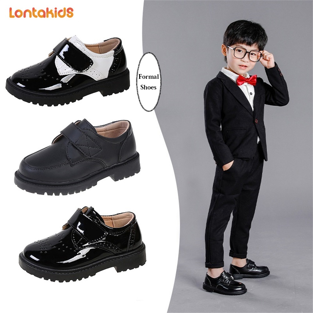 XSLotakids Nam Nữ Đồng phục học sinh giày tây Giày tây đơn giản Đen (trẻ mới biết đi/trẻ nhỏ/đứa trẻ lớn/thanh thiếu niên)311