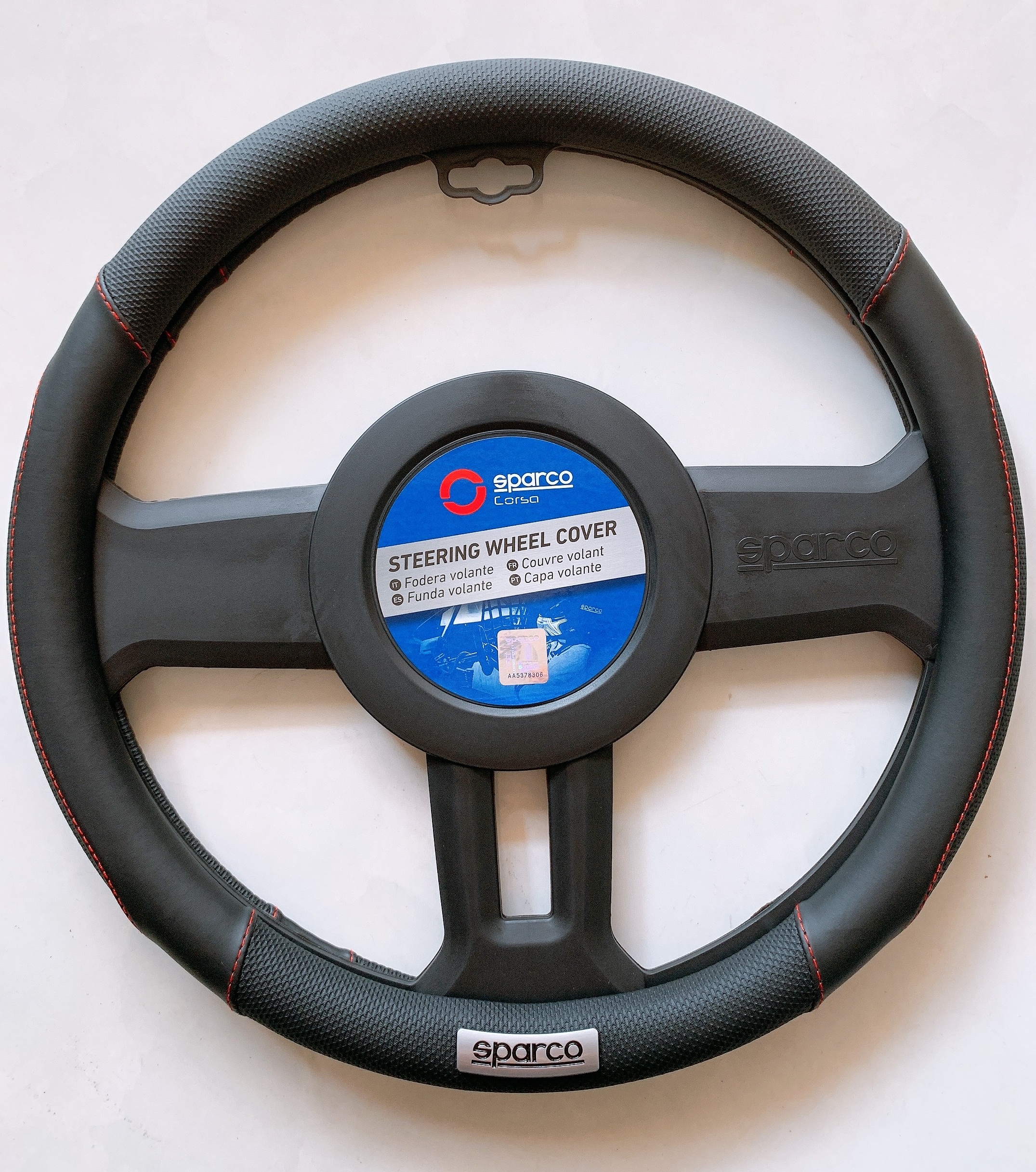 Bọc vô lăng SPARCO SPC1113BK, hàng nhập khẩu chính hãng, tem chống hàng giả