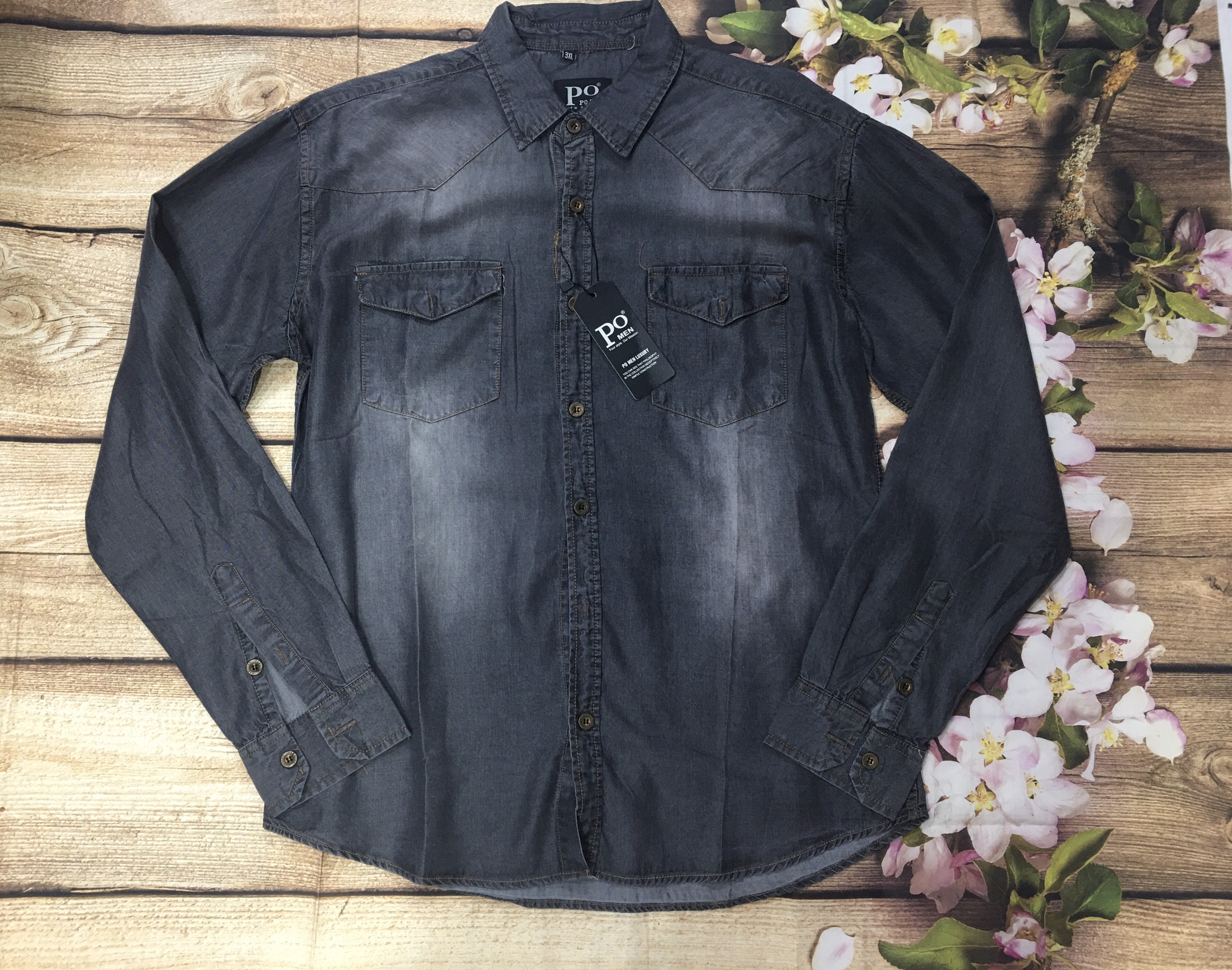 [HCM]áo sơ mi jean DÀI  tay hàng cotton 100% mền mịn (JFHLA87R2)