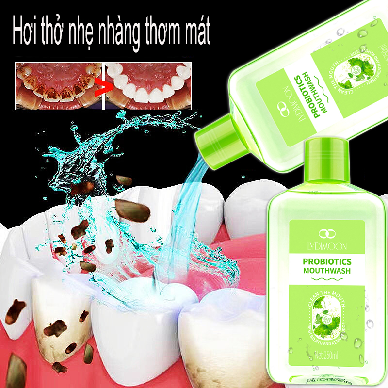 Nước súc miệng men vi sinh nước súc miệng khử hôi miệng lưu hương dài lâu 250ml ức chế vi khuẩn khoang miệng Bảo vệ sức khỏe răng miệng Hơi thở thơm mát kéo dài suốt