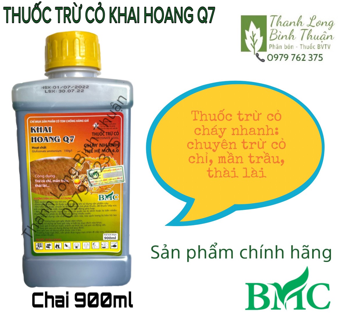 Thuốc trừ cỏ cháy khai hoang q7 - jiafosina 150sl - chai 900ml cỏ cháy thế hệ mới