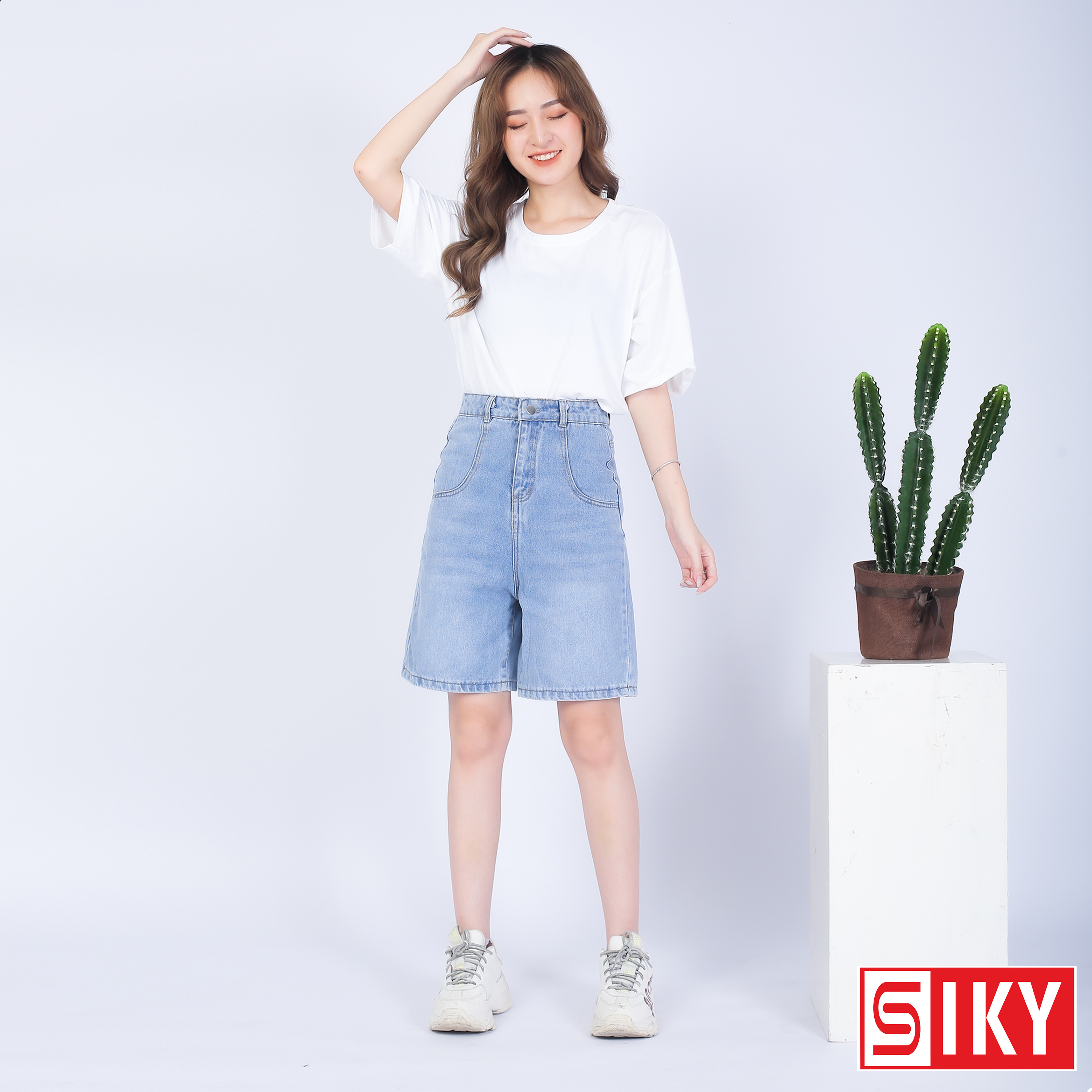 Quần short jeans nữ chất bò trơn mềm - siky 001 - sj01