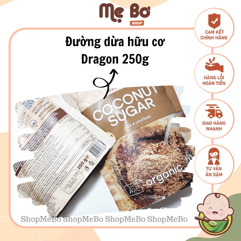 [Dragon] Đường dừa hữu cơ Dragon 250g, cho bé từ 1 tuổi