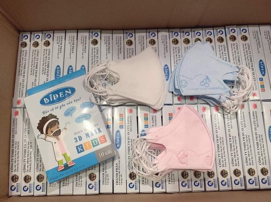Combo 5 hộp khẩu trang 3d mask kid biden cho bé từ 6 tháng đến 5 tuổi