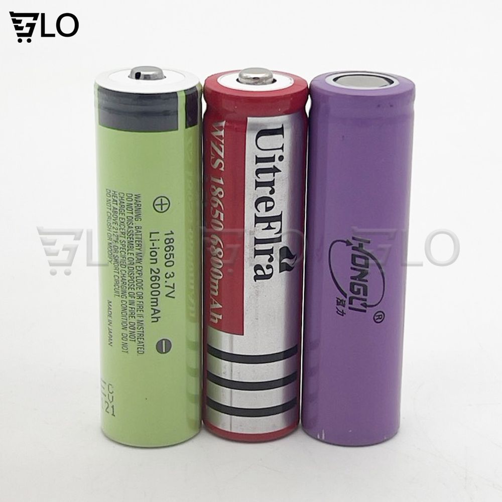 1 Viên Pin Sạc 18650 Li-Ion 3.7v Màu Đỏ, Tím, Xanh Lá Dung Lượng Thực 2600mAh