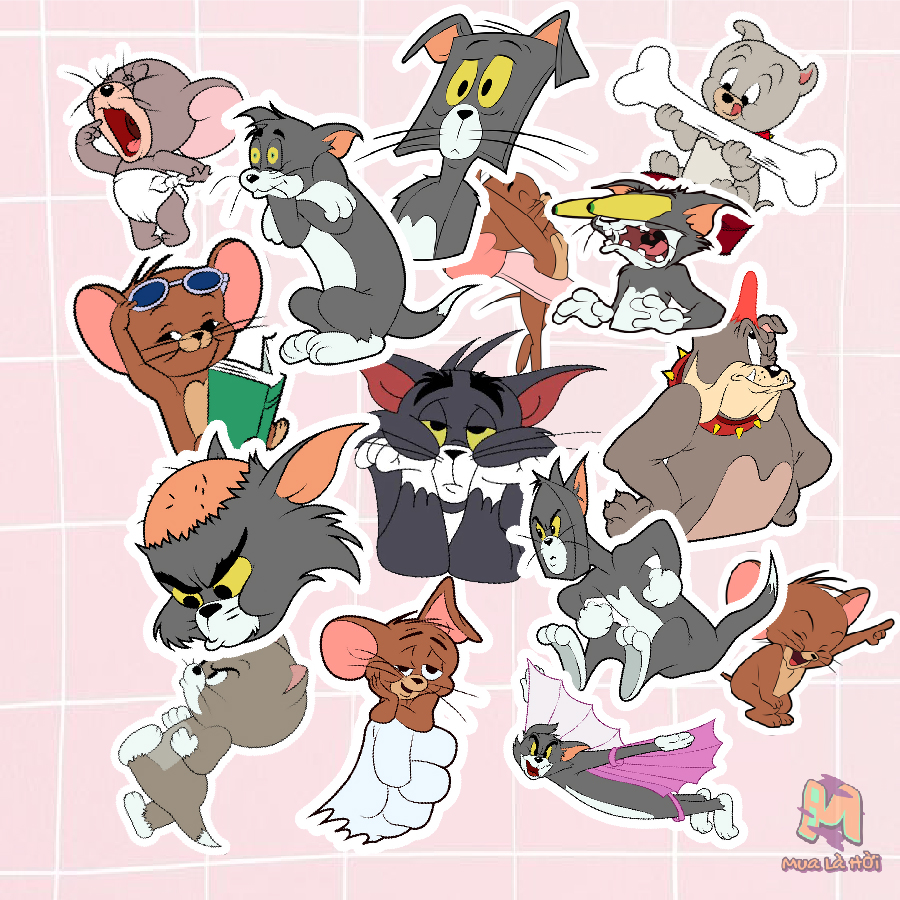 Miếng Dán Stickers In Hình Tom and Jerry