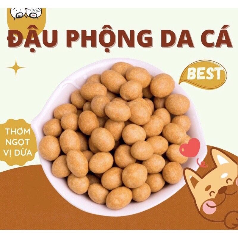 Đậu phộng da cá vị nước cốt dừa 500gr đậu phộng da cá cốt dừa giòn rụm, beo béo thơm ngon ăn vặt nhà mỡ