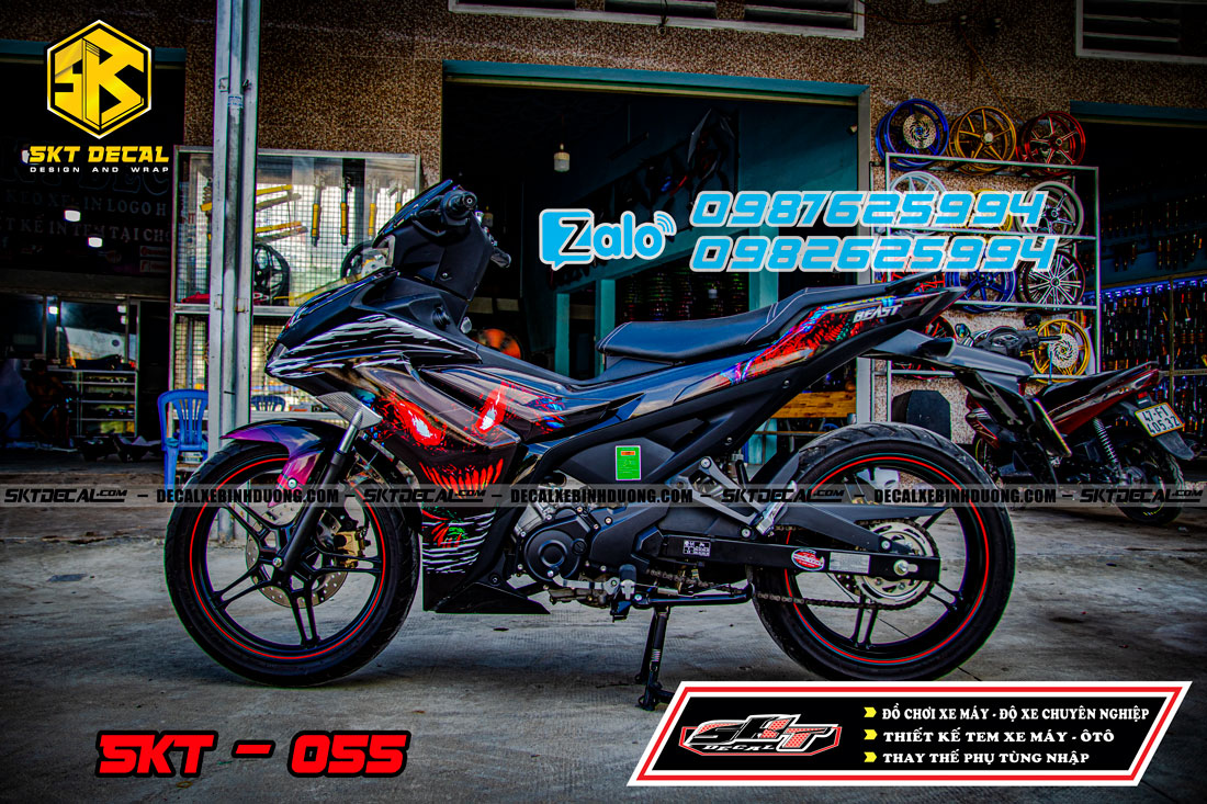 Tem trùm exciter 155 đen bóng ác quỷ