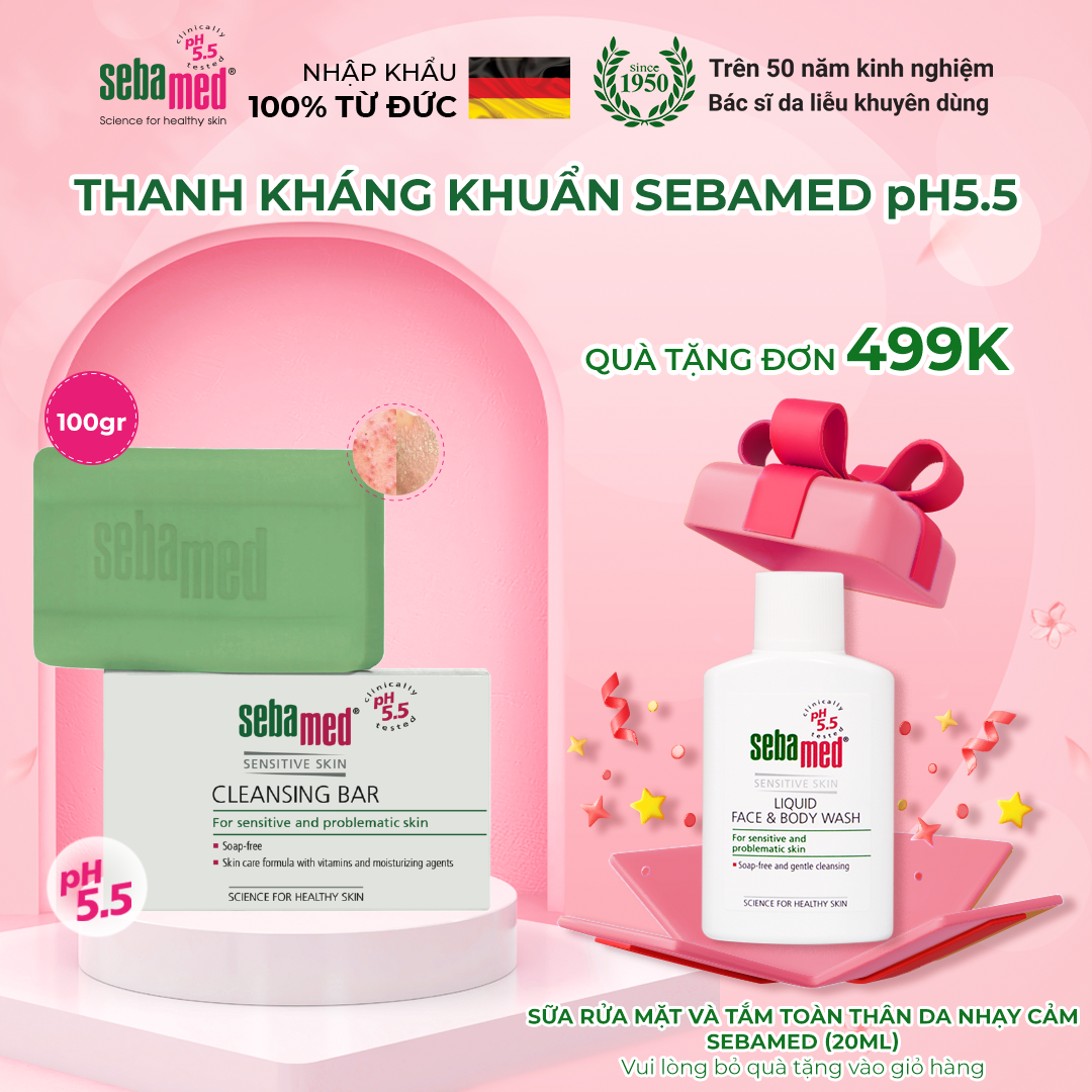 Thanh làm sạch kháng khuẩn Sebamed Cleansing Bar pH5.5