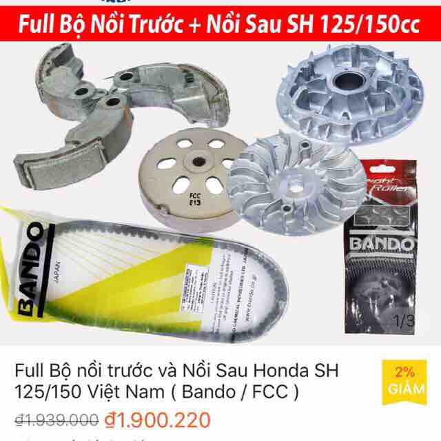 Bộ côn Honda SH Việt 125/150 / Bộ nồi Honda sh việt