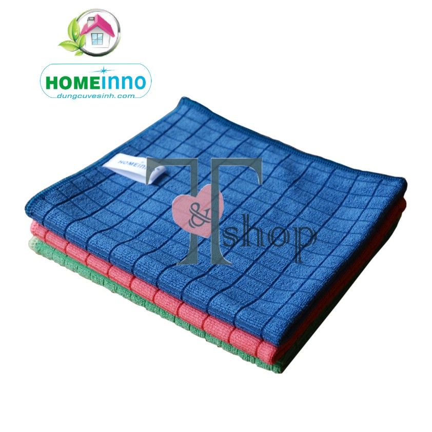 Combo 3 Khăn Lau Đa Năng Microfiber Homeinno Siêu Sạch 30x35cm