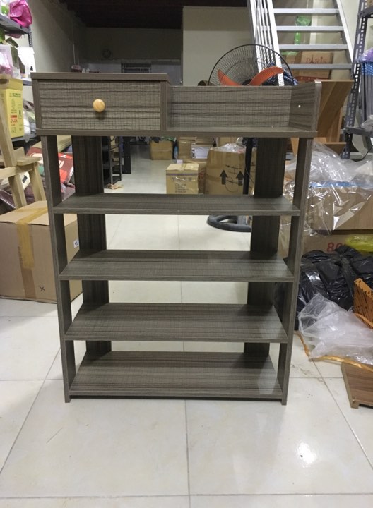 ✅💥KỆ ĐỂ GIÀY GỖ 5 TẦNG MÀU VÂN ĐEN BỀN ĐẸP