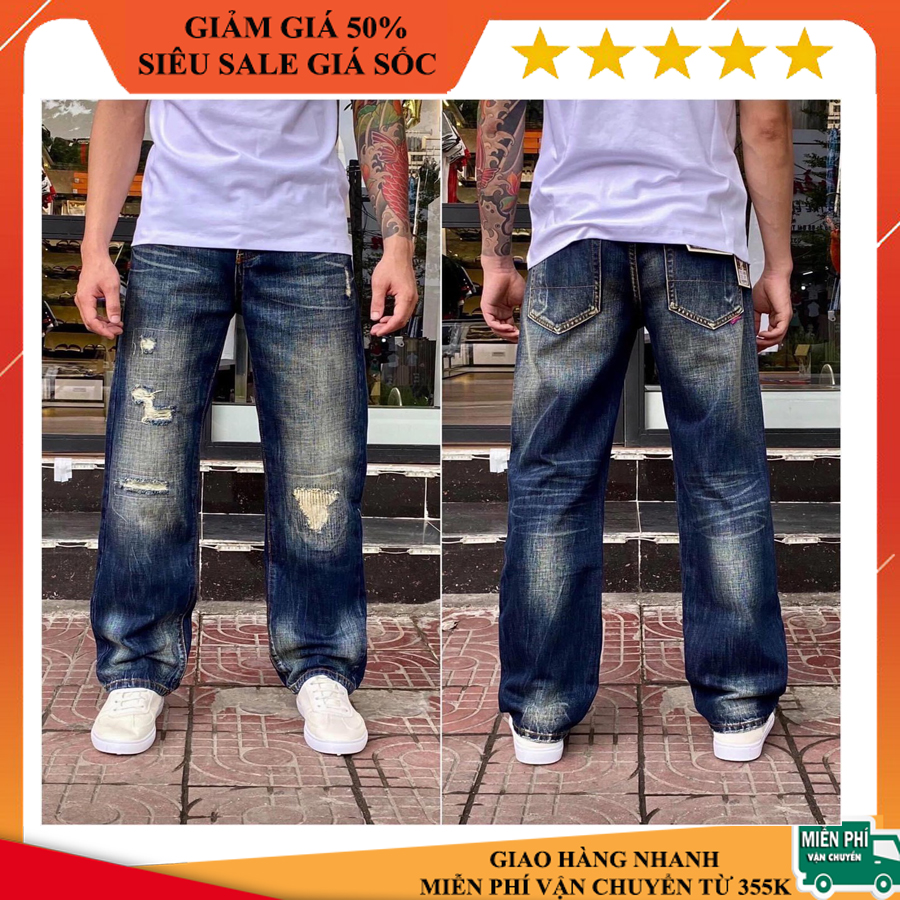 QUẦN JEAN SUÔNG, QUẦN NAM ỐNG RỘNG KHÁ BẢNH - MÃ 234