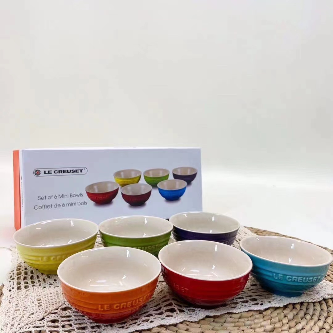 [sale 3 ngày] Bộ bát sứ Le Creuset  6 chiếc 10cm chất liệu gốm sứ cao cấp bền đẹp dễ vệ sinh, làm quà tặng, decor làm đẹp gian bếp, công dụng ăm chè-ăn soup-đựng nước chấm