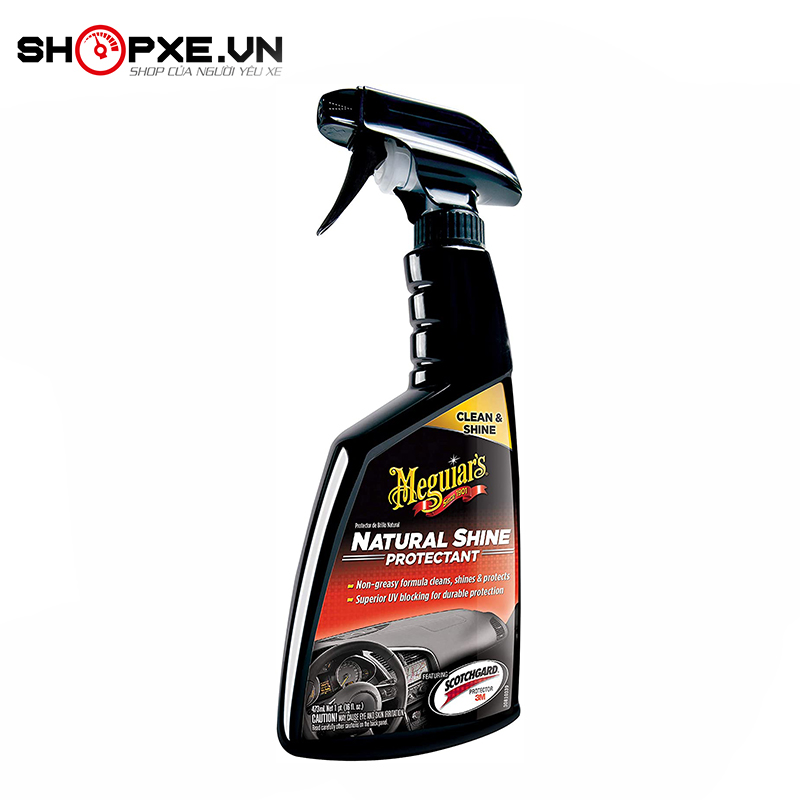 [HCM]Dung dịch phục hồi & bảo dưỡng các chi tiết nhựa taplo cao su nội và ngoại thất - độ bóng tự nhiên Meguiars Natural Shine Vinyl & Rubber Protectant - G4116 473 ml