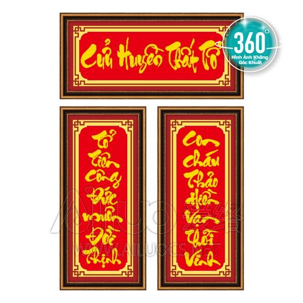 Tranh đính đá câu liễng cửu huyền thất tổ 77360