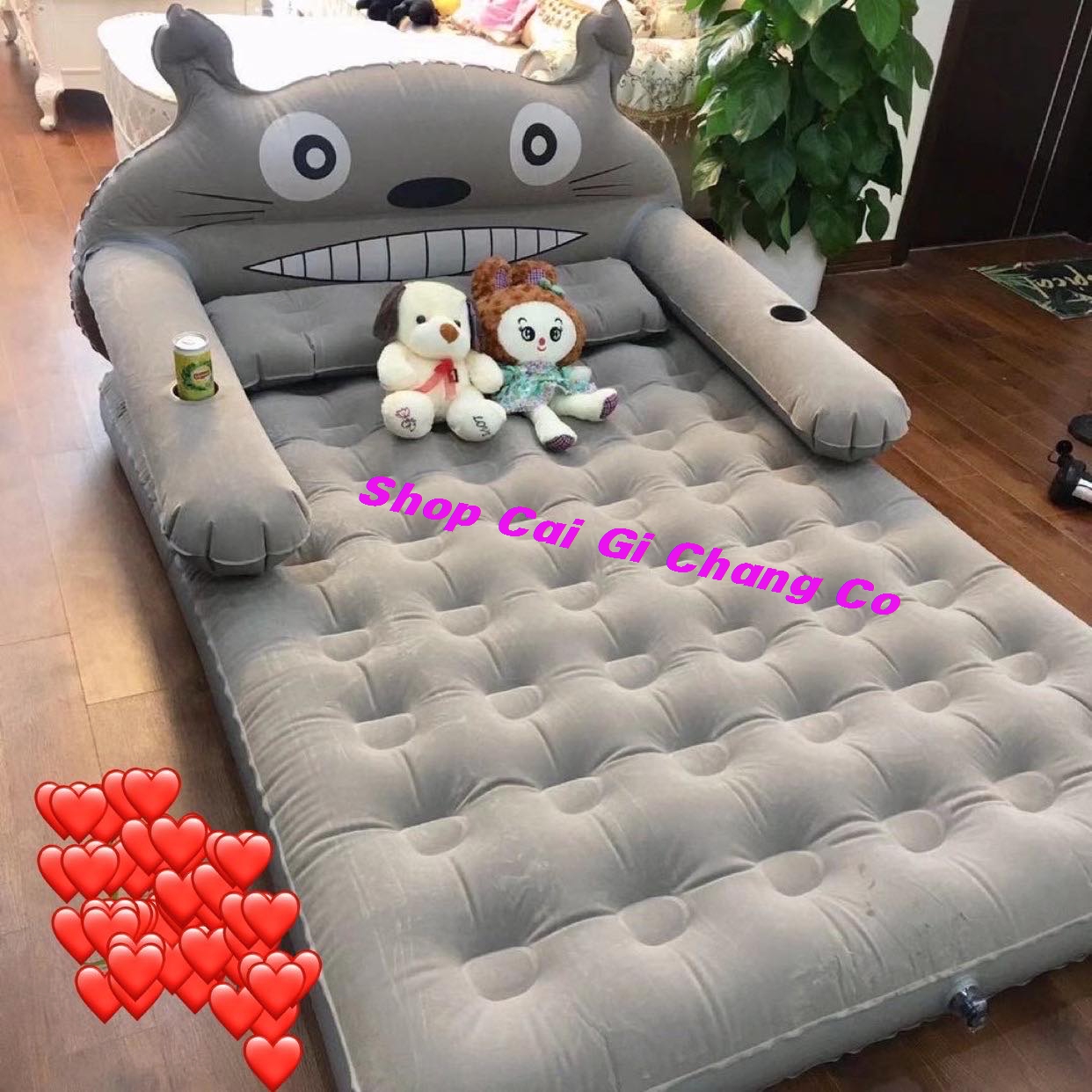 NỆM GIƯỜNG HƠI HÌNH THÚ KÍCH THƯỚC 1M5x2M TẶNG KÈM BƠM ĐIỆN 2 CHIỀU HÀNG CAO CẤP