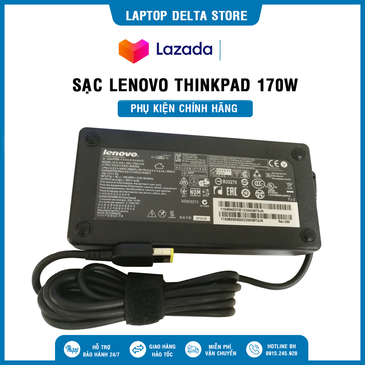 Sạc laptop lenovo thinkpad p50 thinkpad w541, p51 p52 p53 p70 p71 p72 p73, hỗ trợ và tư vấn đầy đủ