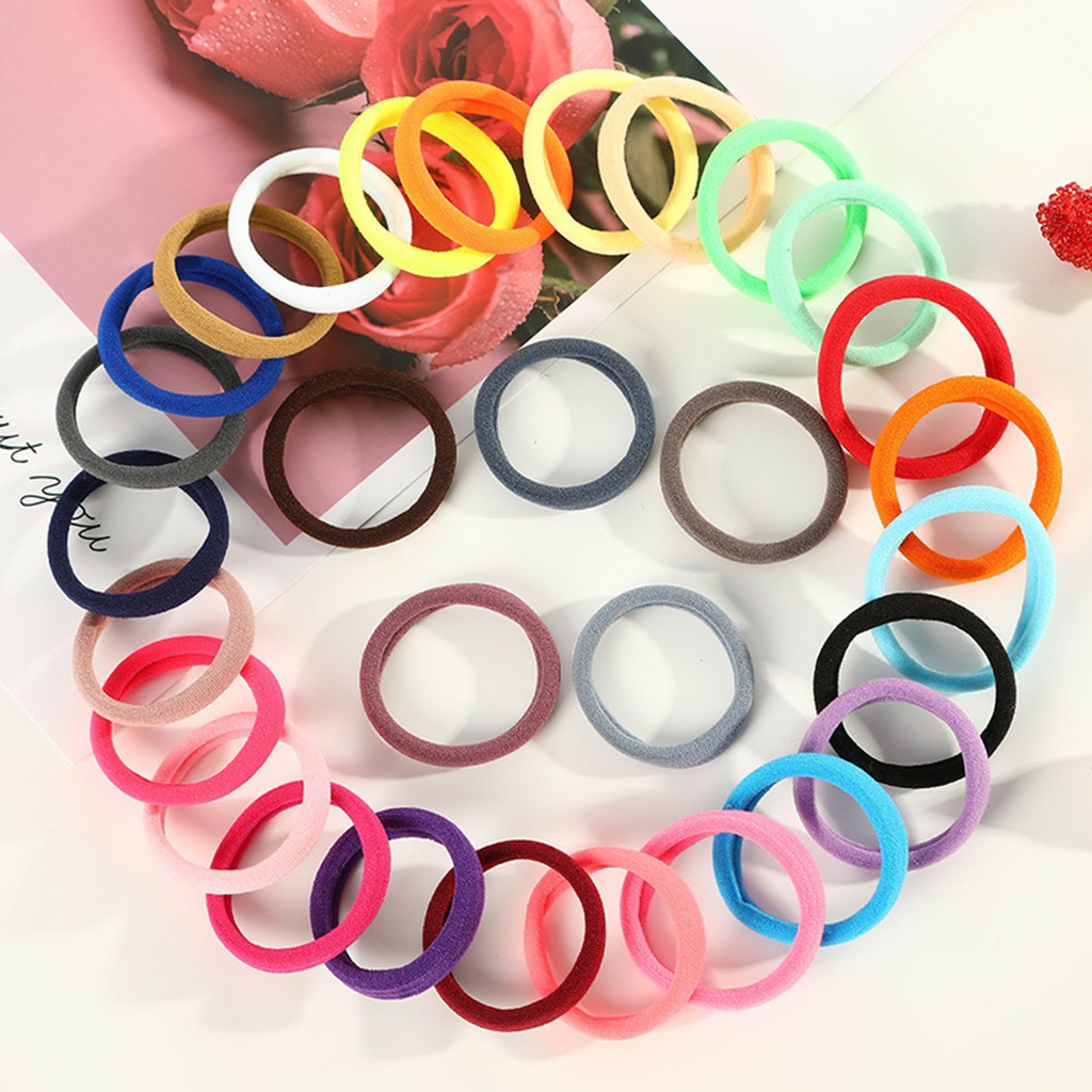 Cái buộc tóc basic chun co giãn trơn nhiều màu lựa chọn | vudeo thật | shop beecow