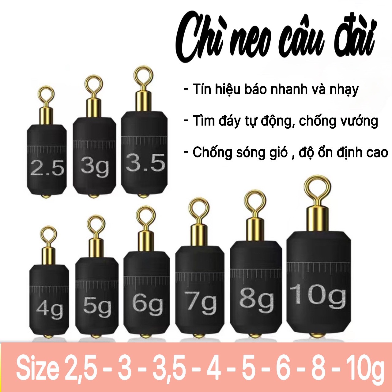Chì neo câu đáy, chì chạy dành cho câu đài, Chuyên dùng câu cá nhát hiệu quả