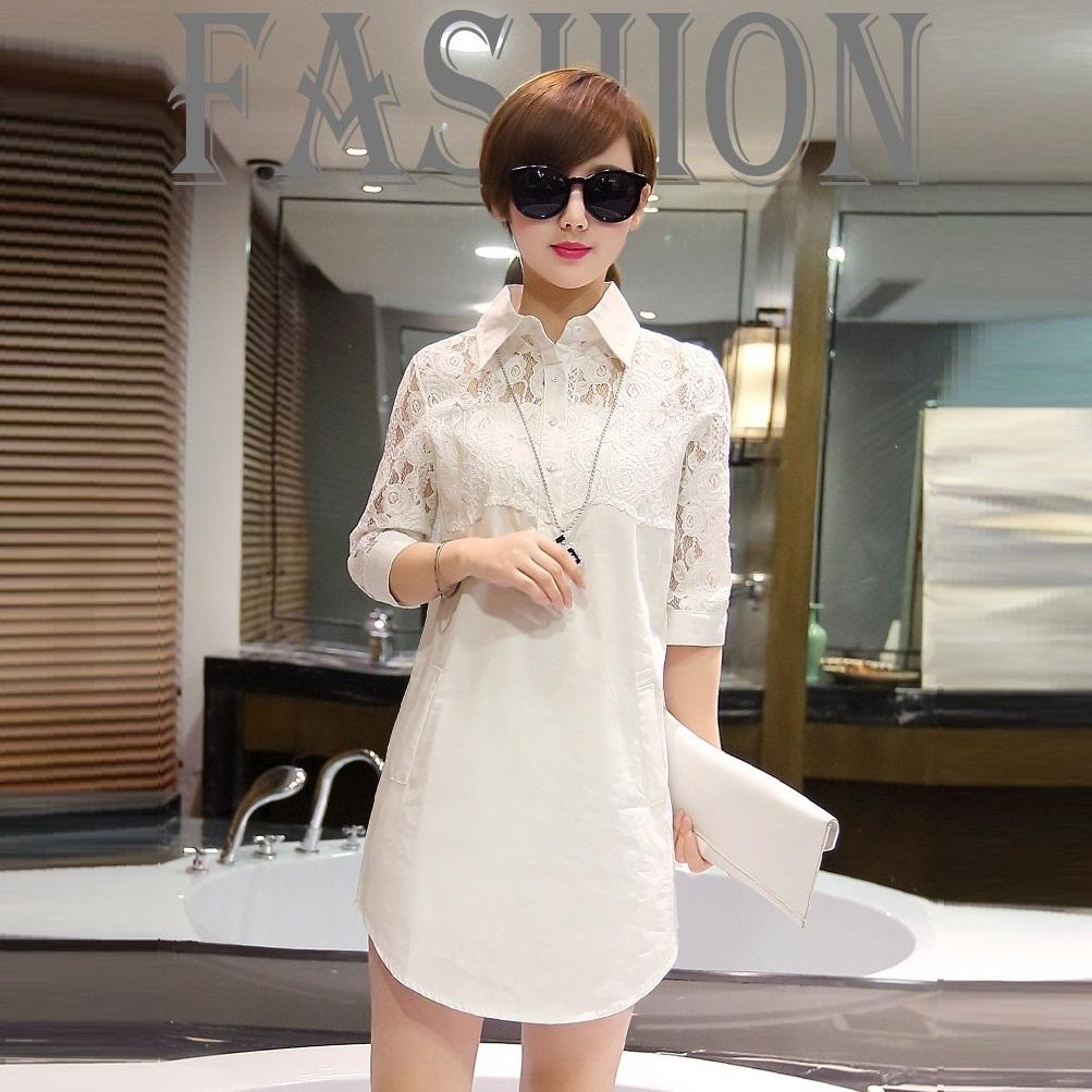 Hàng Nhập : ĐẦM SUÔNG PHỐI REN, KIỂU SƠMI DÀI MODEL – AD 354