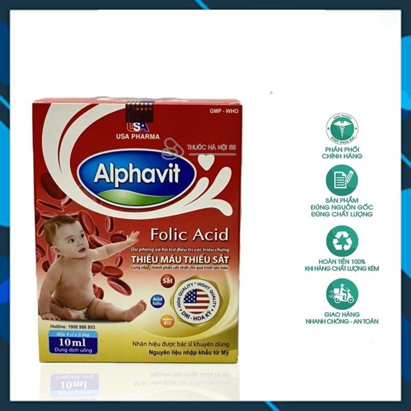 [VIDEO CHÍNH HÃNG] Siro bổ sung sắt acid fonic Alphavit - Ống uống bổ sung sắt cho người thiếu máu - dùng được cho trẻ từ 6 tháng trở lên .