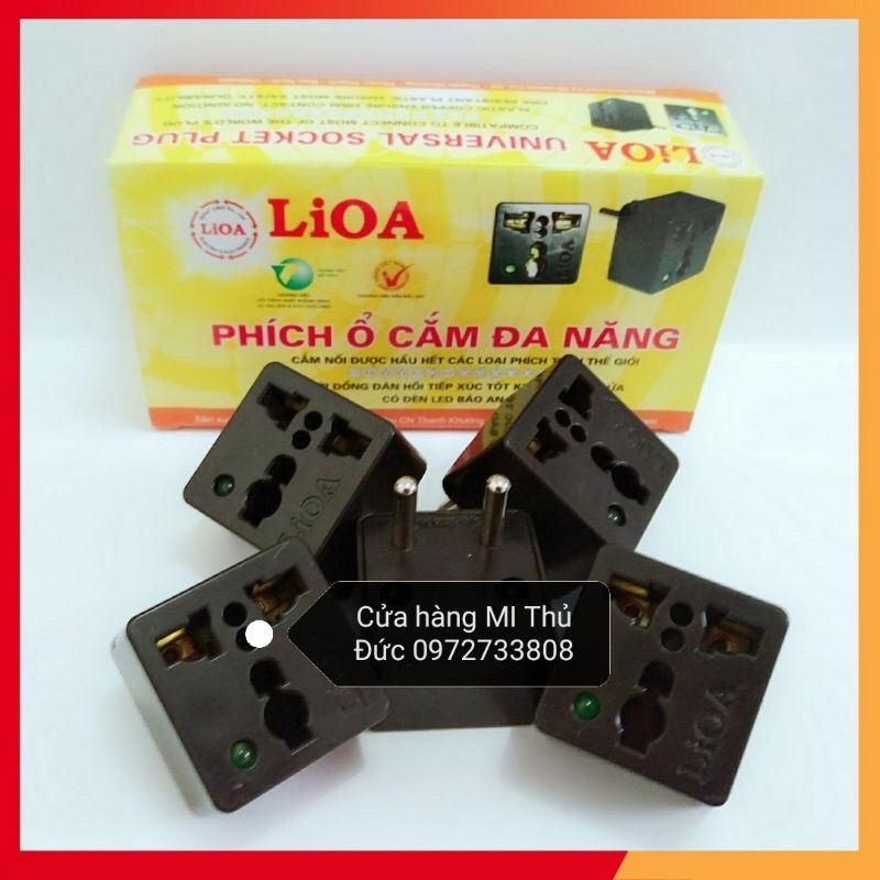 [HCM]Phích đầu cắm chuyển đổi 3 chấu Lioa chịu nhiệt cao chống cháy nổ 15A/220V