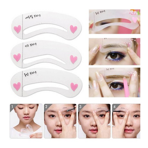 Set 3 khuôn kẻ lông mày phong cách Hàn Quốc