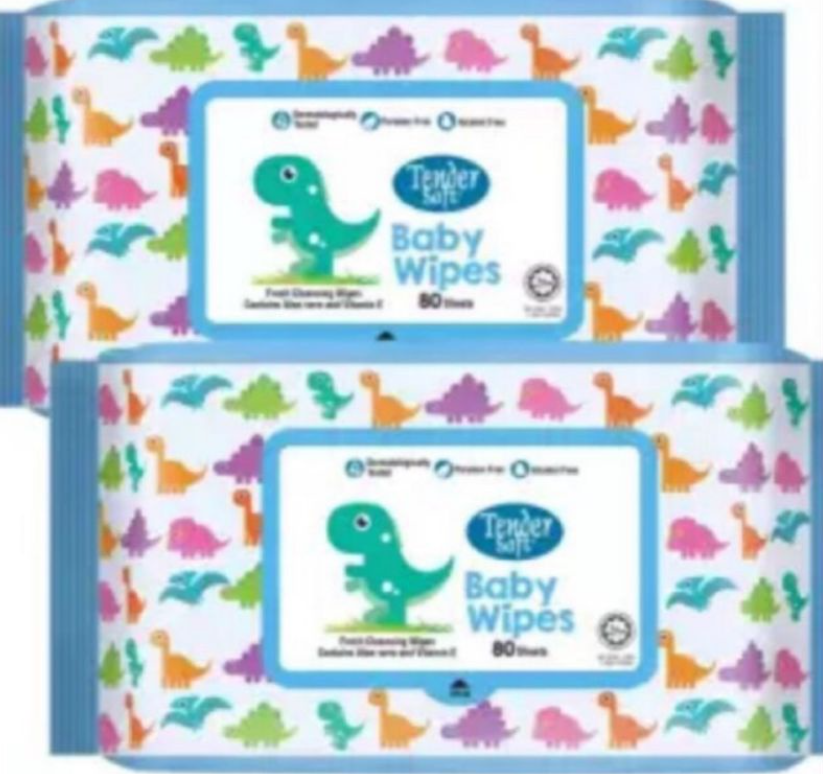 Combo 5 gói khăn giấy ướt tender soft baby wipes 80 tờ