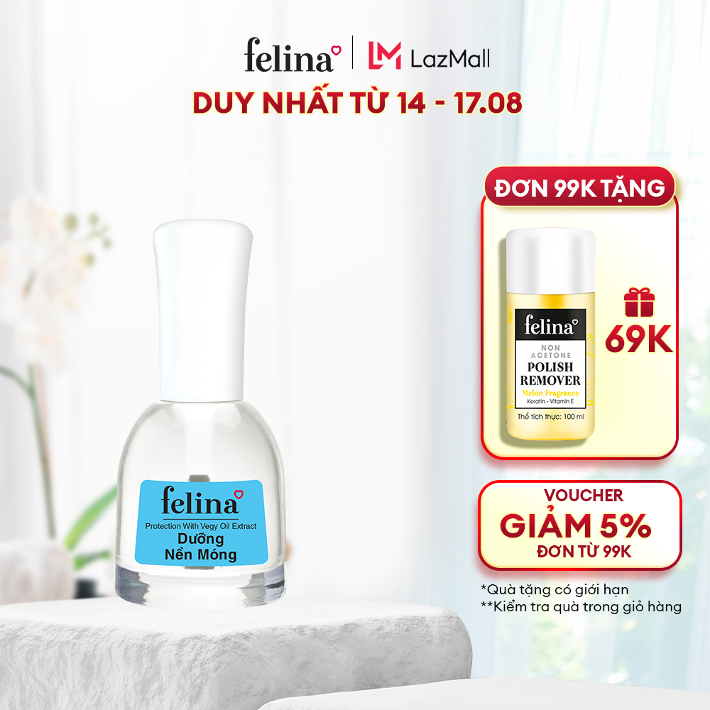 Sơn dưỡng móng cao cấp Felina 145ml - Dưỡng nền móng và tái tạo lớp nền chắc khỏe