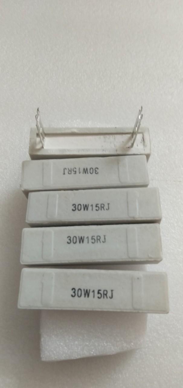 5 Điện trở sứ 15om 30w chân to - Điện Tử Nhật Anh
