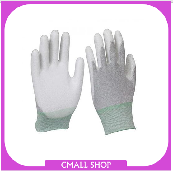 Găng tay chống tĩnh điện Carbon phủ PU Ngón