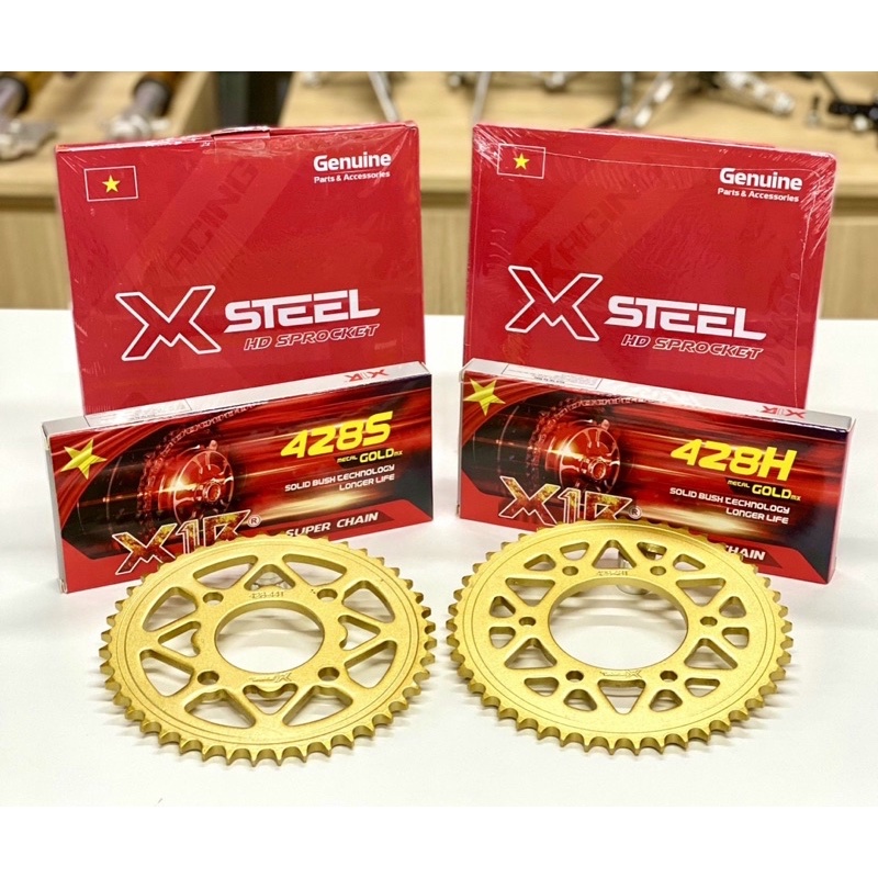 Nhông sên dĩa vàng thương hiệu X1R Exciter/Winner/Satria hàng chính hãng ,cao cấp