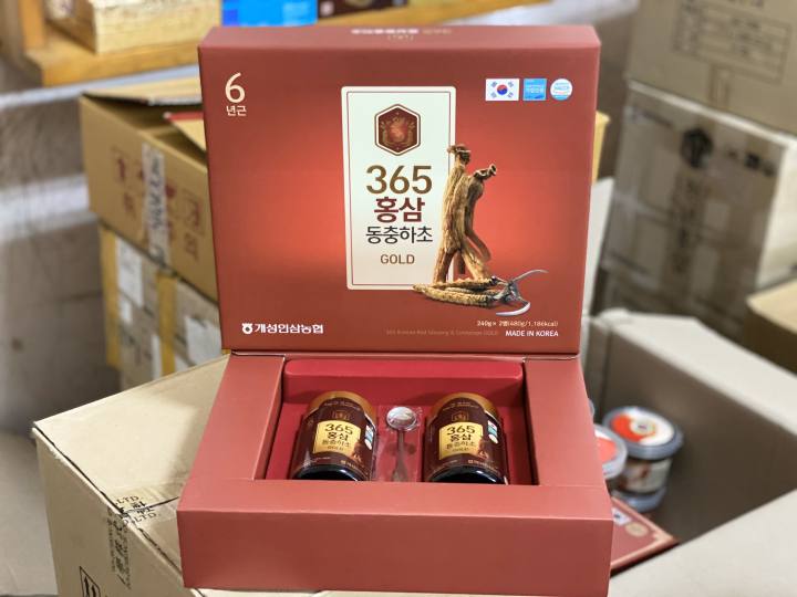 [HCM]Cao Hồng Sâm Đông Trùng Hạ Thảo 365 NONGHYUP - HÀN QUỐC Hộp 2 Lọ x 240gr